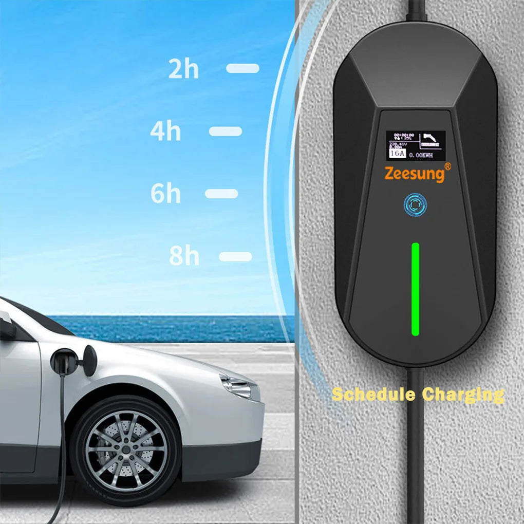13A 3KW Portable Type 2 IEC62196-2 EV Charger Electric Car Charger EVSE Charging Cable Wallbox UK Plug
