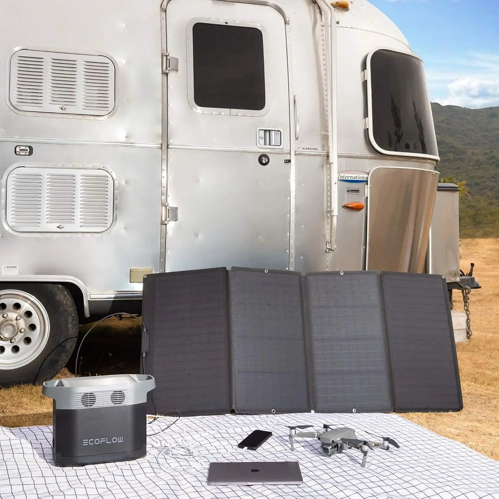 160 Watt Foldable Solar Panel Portable Power Station Adjustable Kickstand Waterproof IP68 Grid for Outdoor Camping RV