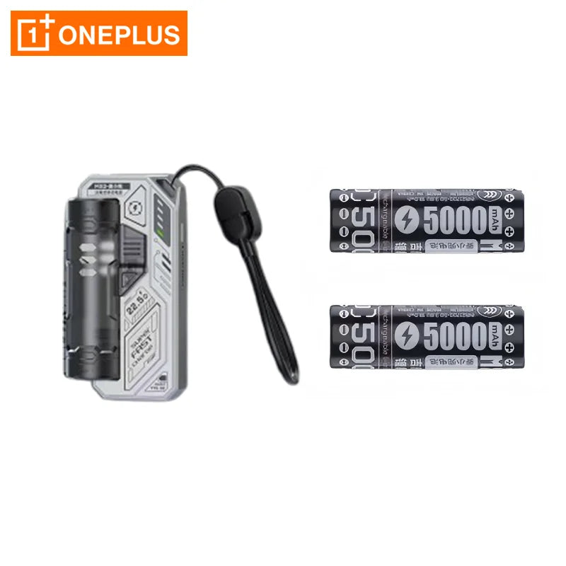 OnePlus Interchangeable Clip on Tactical Mecha PowerBank Module Compact Portable Compatible with Flat Head 21700 Lithium Battery