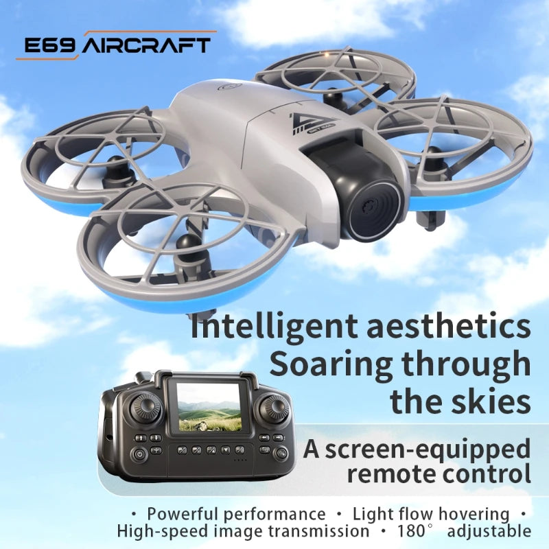 Lenovo E69 Drone HD Dual 8K Camera Optical Flow Aircraft Screen Control Aerial Brushless Photography Remote Control Aircraft