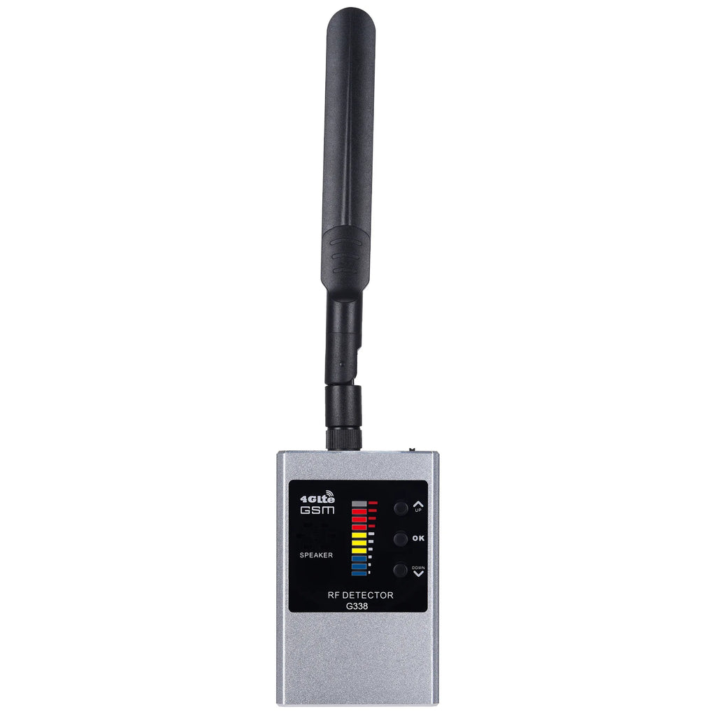 anti spy gadgets Tri-Antenna RF Detector G338 1MHz-8GHz for Business Security, Anti-Tracking Privacy Protection, Vibration Alarm