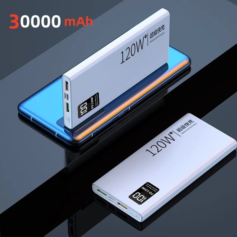50000mAh Super Power Bank PD 120W Fast Charging Portable Powerbank for iPhone 16 15 Xiaomi Samsung Huawei External Battery Pack