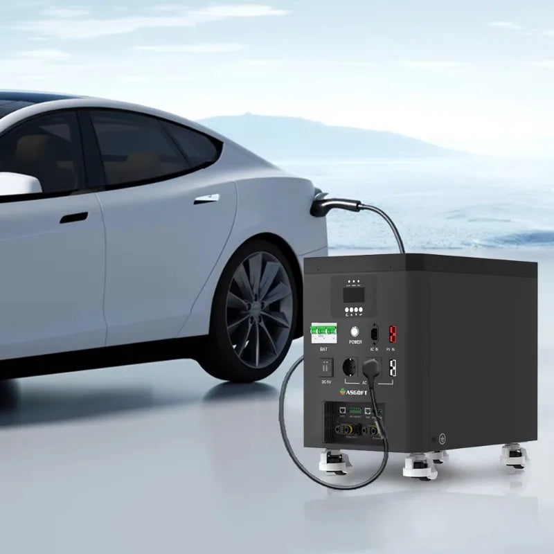 6.6kWh Portable Home Energy Storage Power Station 6000W Inverter with Solar Battery Lithium Panels for Car Use