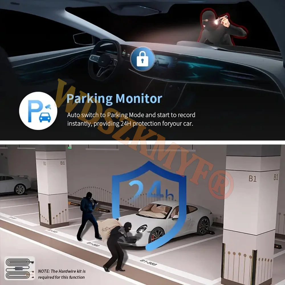 New WIFI 4Channel 360 Degree  Car Dvr 1080P Video Recorder WiFi APP Dashcam 24h Parking Monitor Rear View Camera Car Recorder