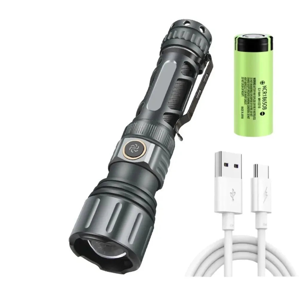 Super Bright Flashlight Portable Rechargeable LED Lamp Tactical Camping Lantern Waterproof Outdoor Lights for Fishing