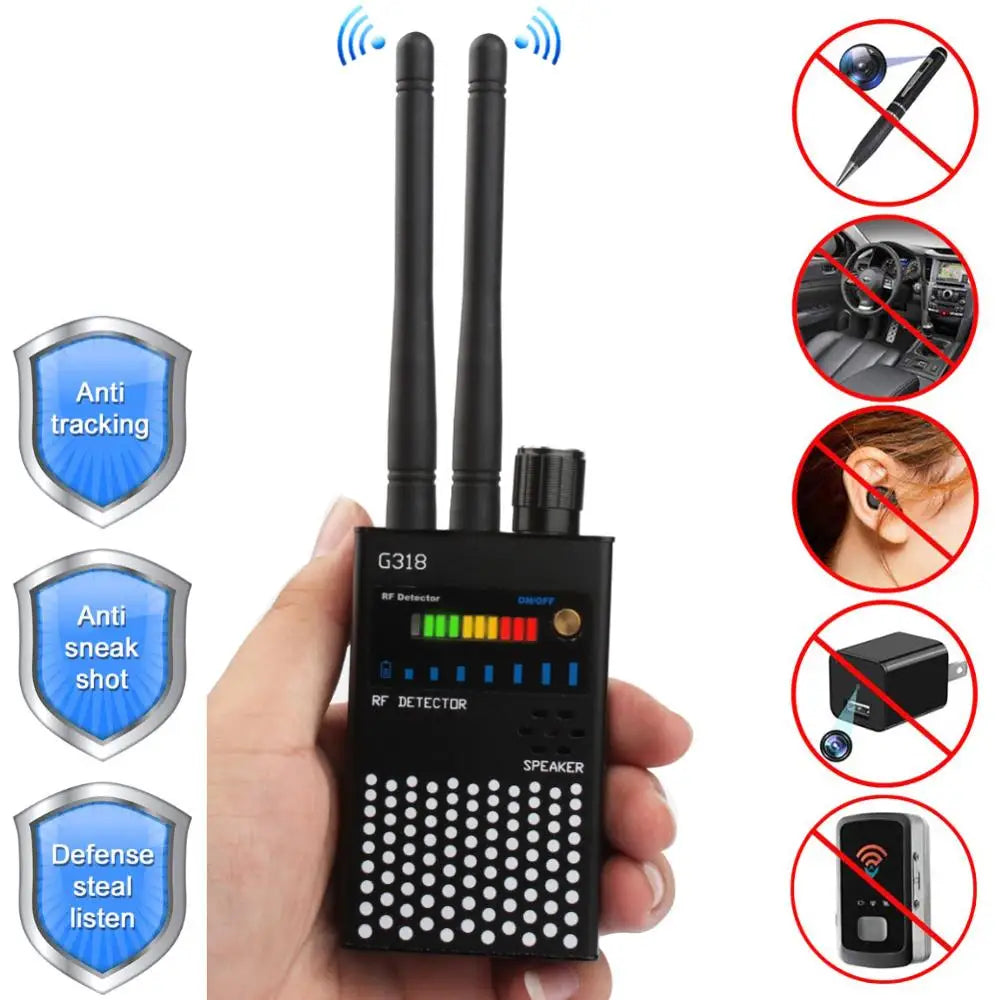 Anti Spy Bug Detector RF Signal Scanner Camera GSM Audio GPS Tracker Hidden Device Detection Privacy Security Protection Tool