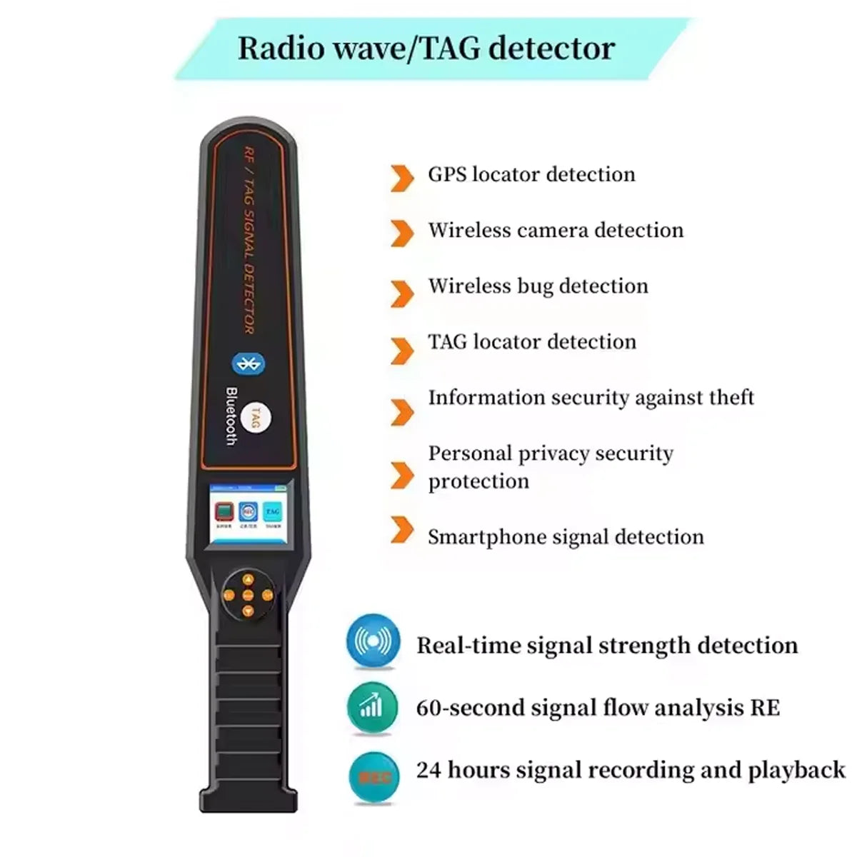 anti spy gadgets Portable DS828 Tracking Scanner Detector, Detect GPS/Wireless TAG/Camera/Bug for Home/Hotel/Car Safety