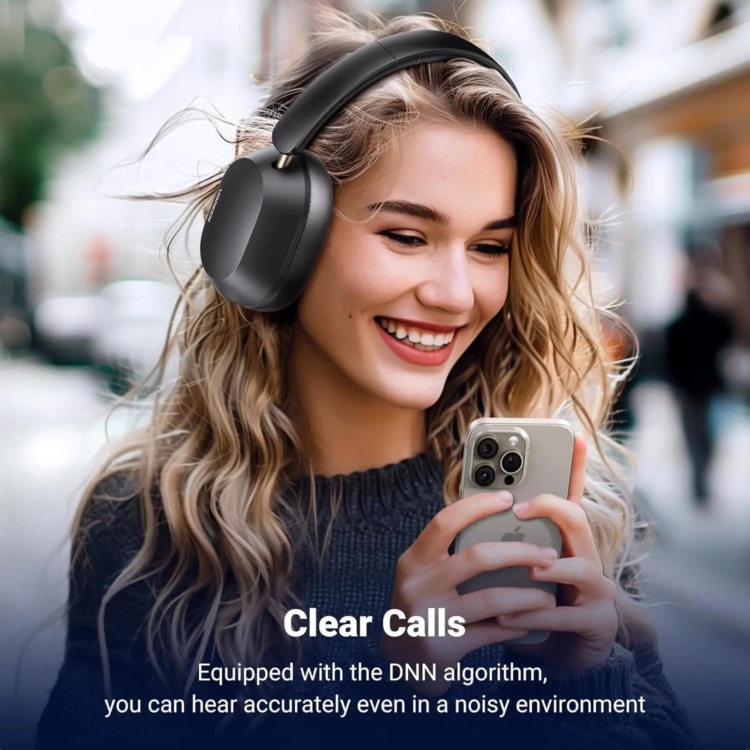 UGREEN HiTune Max5C Hybrid Active Noise Cancelling Headphones Wireless Over Ear Bluetooth Headphones 90H Playtime for Travel
