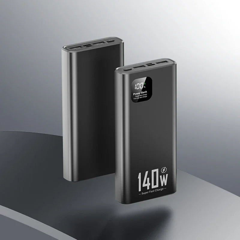 140W 200000mAh High Capacity Power Bank Super Fast Charging Powerbank Portable Battery Charger for iPhone Samsung Xiaomi Huawei