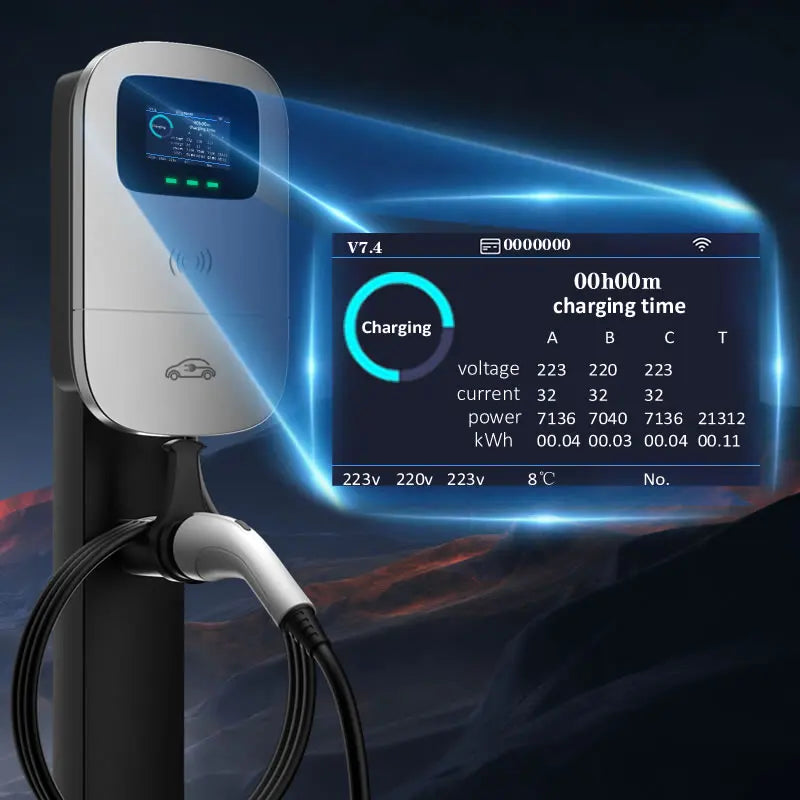 JIGU 22KW Electric Vehicle Charger Type 2 Charging Cable 3-Phase 32A 380V EV Charger Type 2 Wallbox Car Charging Station 3.5m
