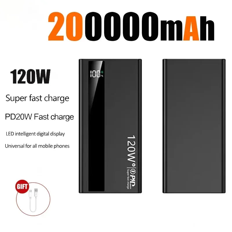 VIVO 500000mAh Power Bank For Xiaomi 120W Super Fast Charging Large Capacity Battery Charging Powerbank For IPhone
