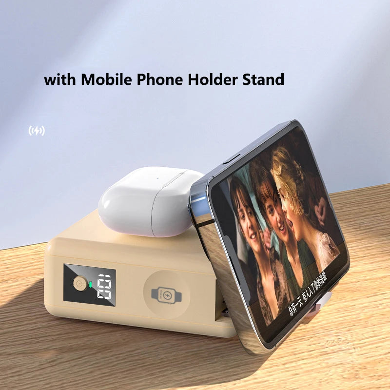 15000mAh Magsafe Power Bank with AC Plug Wall Charger Magnetic Wireless PD45W Fast Charger for iPhone 16 iWatch Laptop Powerbank