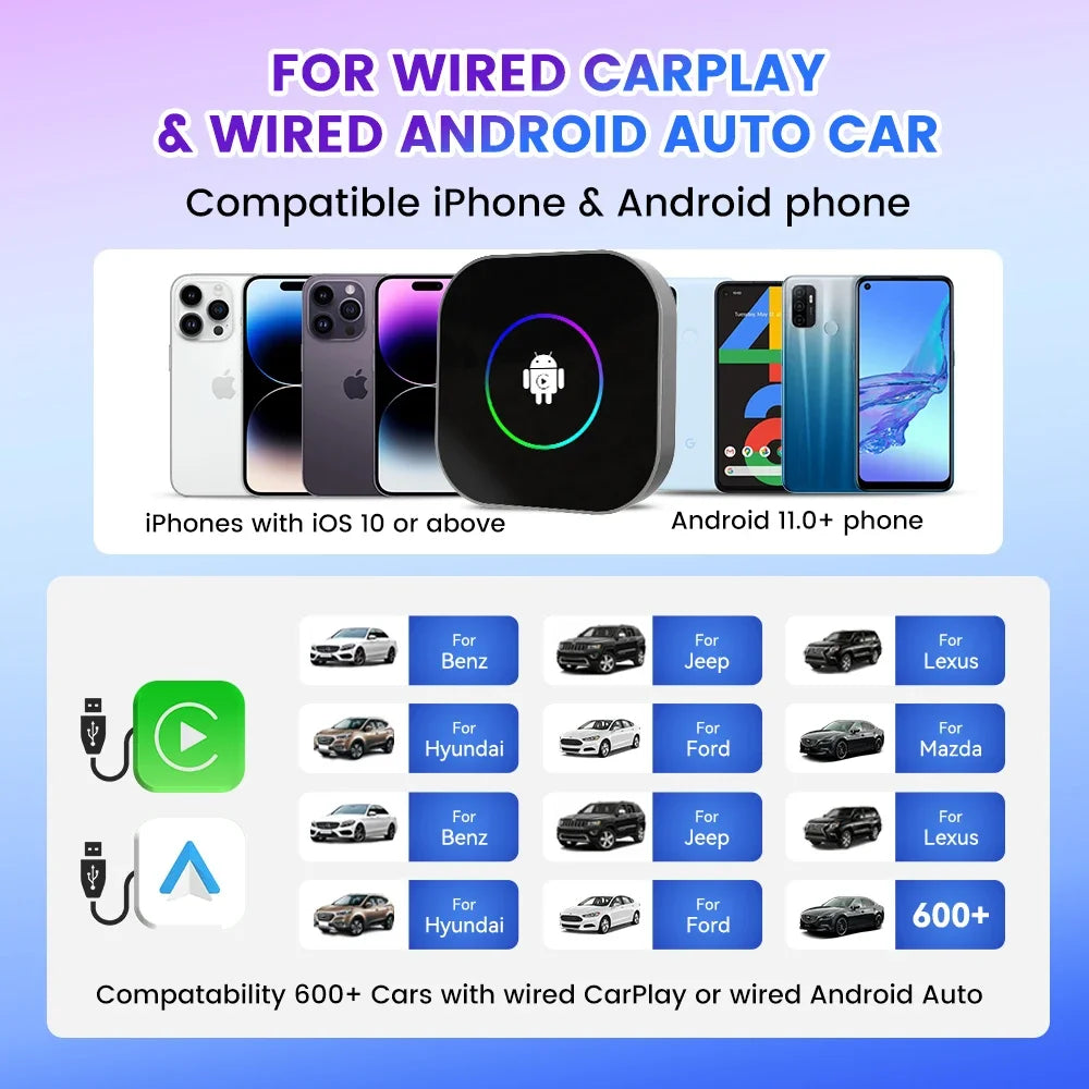 Carlinkit Tbox S2 Import Chip Video Carplay Adapter 4G 64Gb Wireless Ai Box Android 13 Auto Carplay 3 In1 Car Play for Youtube