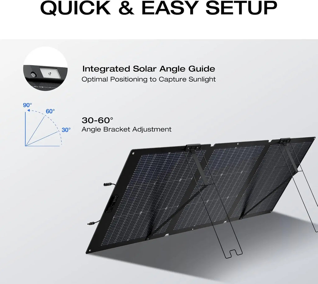 160 Watt Foldable Solar Panel Portable Power Station Adjustable Kickstand Waterproof IP68 Grid for Outdoor Camping RV