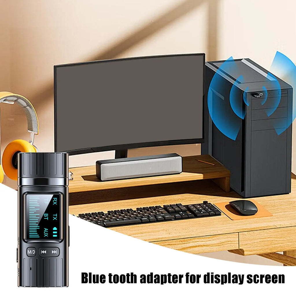 Wireless Audio Transmitter Display Low Latency Receiver Wireless Adapter with 3.5mm Jack for Smart TV PC Projector Headphone