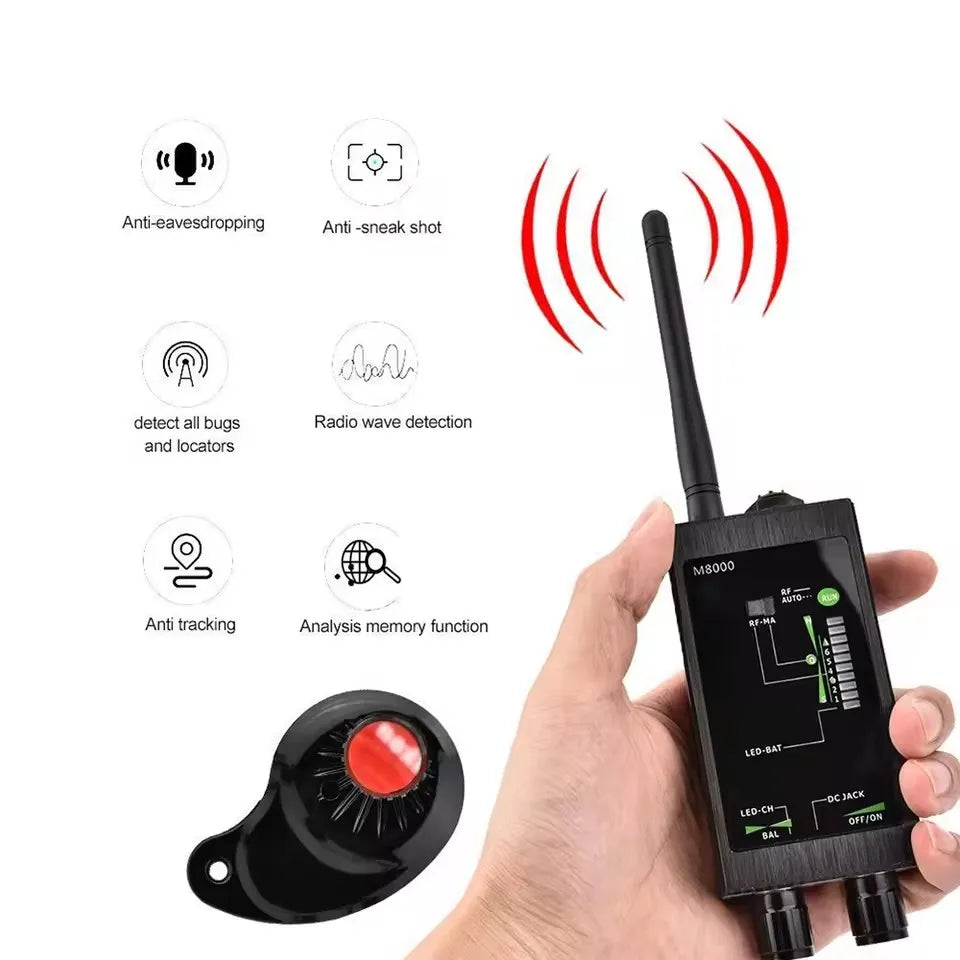 M8000 Radio Anti-Spy Detector High-Sensitivity Wide-Frequency (1MHz-12GHz) for Detect Wireless Cameras Eavesdropping&GPS Tracker