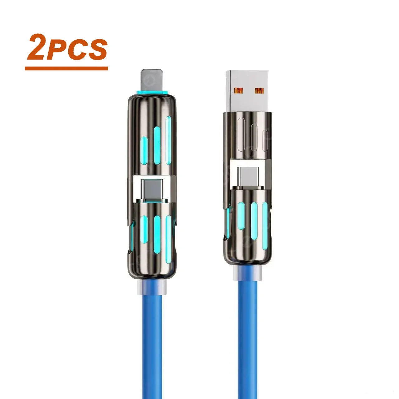 MFISH 4-in-1 Multi-Function USB Charging Cable Max 240W Fast Charging Type C Lightning Compatible with iPhone 15/16 iPad