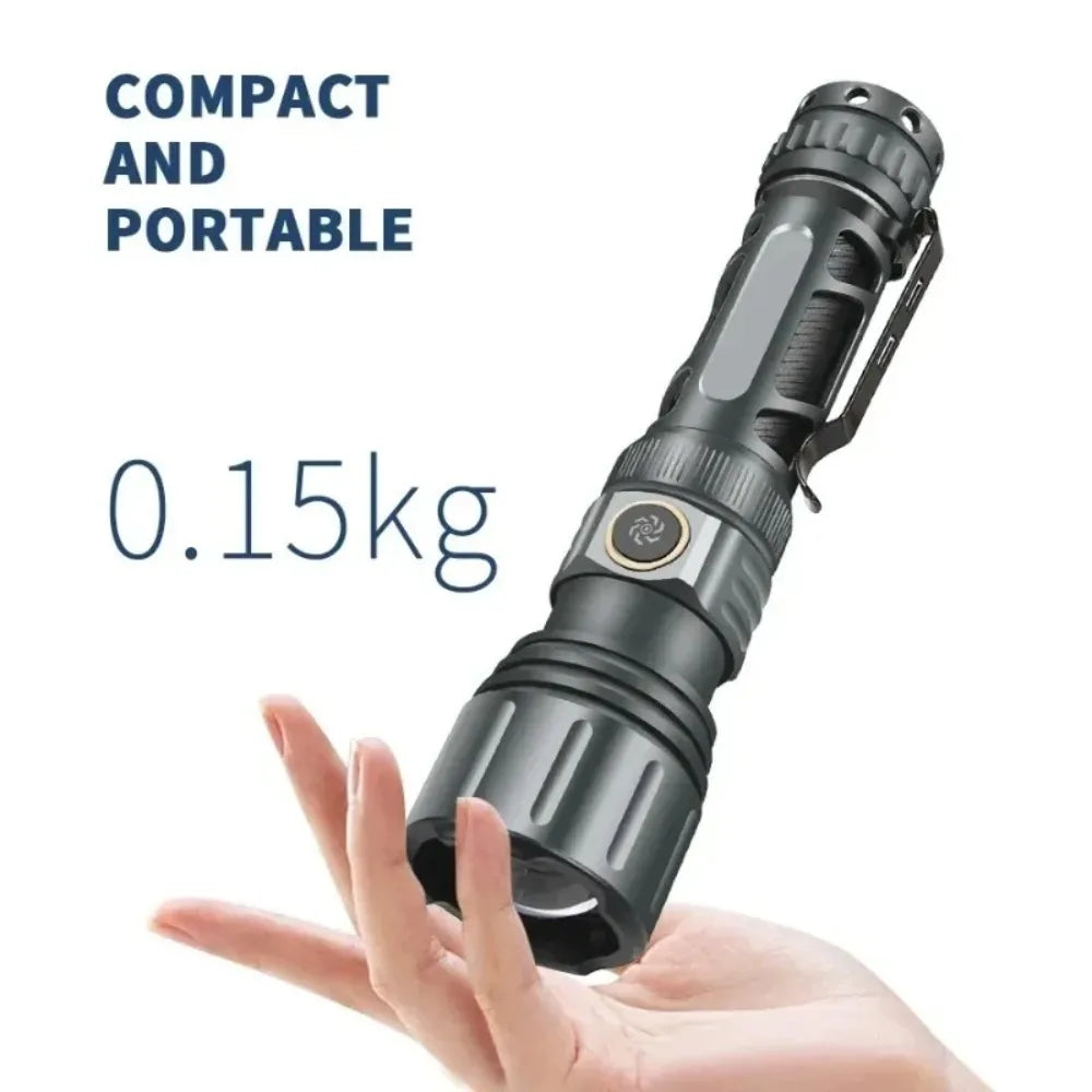 Super Bright Flashlight Portable Rechargeable LED Lamp Tactical Camping Lantern Waterproof Outdoor Lights for Fishing