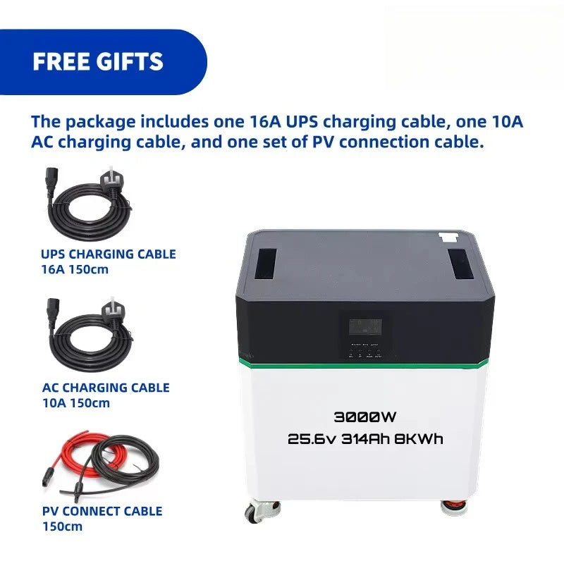 3.5kwh 4kwh 8kwh Lifepo4 Battery Backup Ups 2400W Portable Power Station Solar Generator Power Supply Car Charger 2000W 3000W