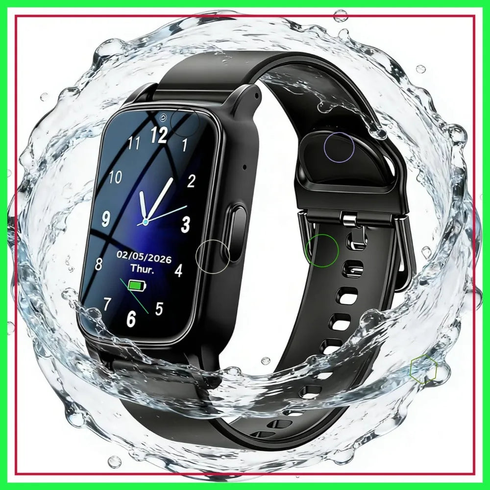 Fall Detection Smart Watch for Seniors with GPS, SOS & HD Video Call, 4G Safety Fitness Tracker for Dementia/Alzheimer's, Black