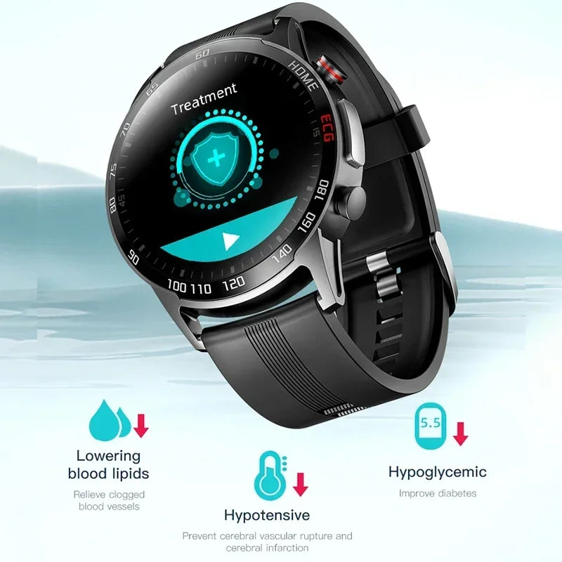 F600 Therapy Treatment Hyperglycemia Hypertension Hyperlipidemia Smartwatch Thermometer Waterproof Fitness Smart Watch