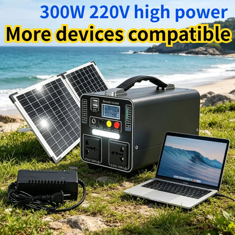 300W 166.5Wh/333Wh Portable Power Station Solar Generator 220V LiFePO4 Power Bank for  Camping Household Emergency Power Supply