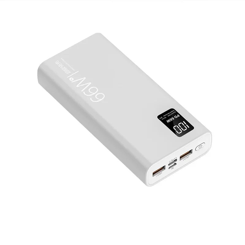 100000mAh Power Bank For Xiaomi iPhone Samsung 66W Super Fast Charging For 22.5W  Built-in 4 Cables Portable Digital Powerbank