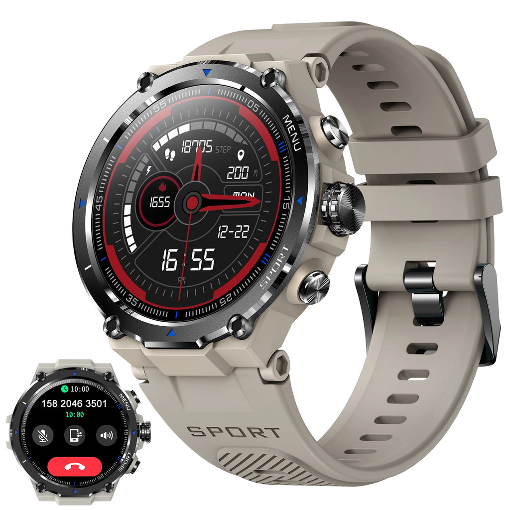 EIGIIS Military Smart Watch for Men 1.32’’ HD Rugged Fitness Tracker with Heart Rate Sleep Monitor Pedometer Sports smartwatch