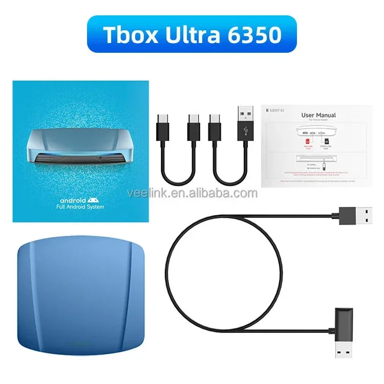 In stock carlinkit ultra Android 15 Tbox Carplay Ai Box 8g 256gb 5g 2.4g 2160p SM6350 Tv Car Play Aibox for Wireless Adapter