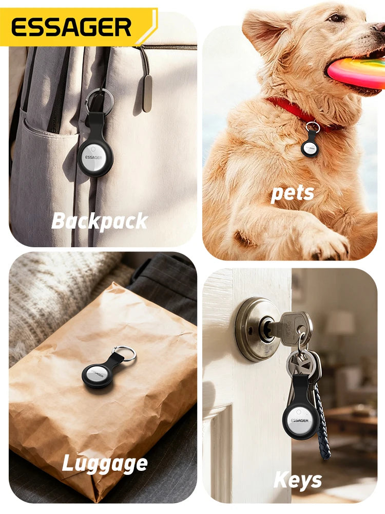 Eessager Security SmartTag Tracker With IP Find My GPS Bluetooth for Baggage  Earbud IOS MFi Key Detector Pet Anti Lost Device
