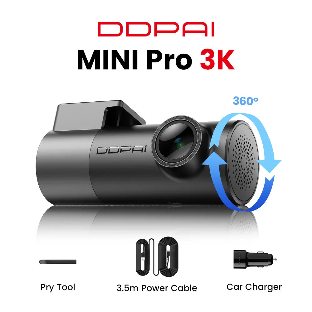 New DDPAI MINI Pro 3K HDR Dash Cam 1620P Car DVR WiFi Night Vision WDR Voice Control 24H Parking Monitor 143°FOV