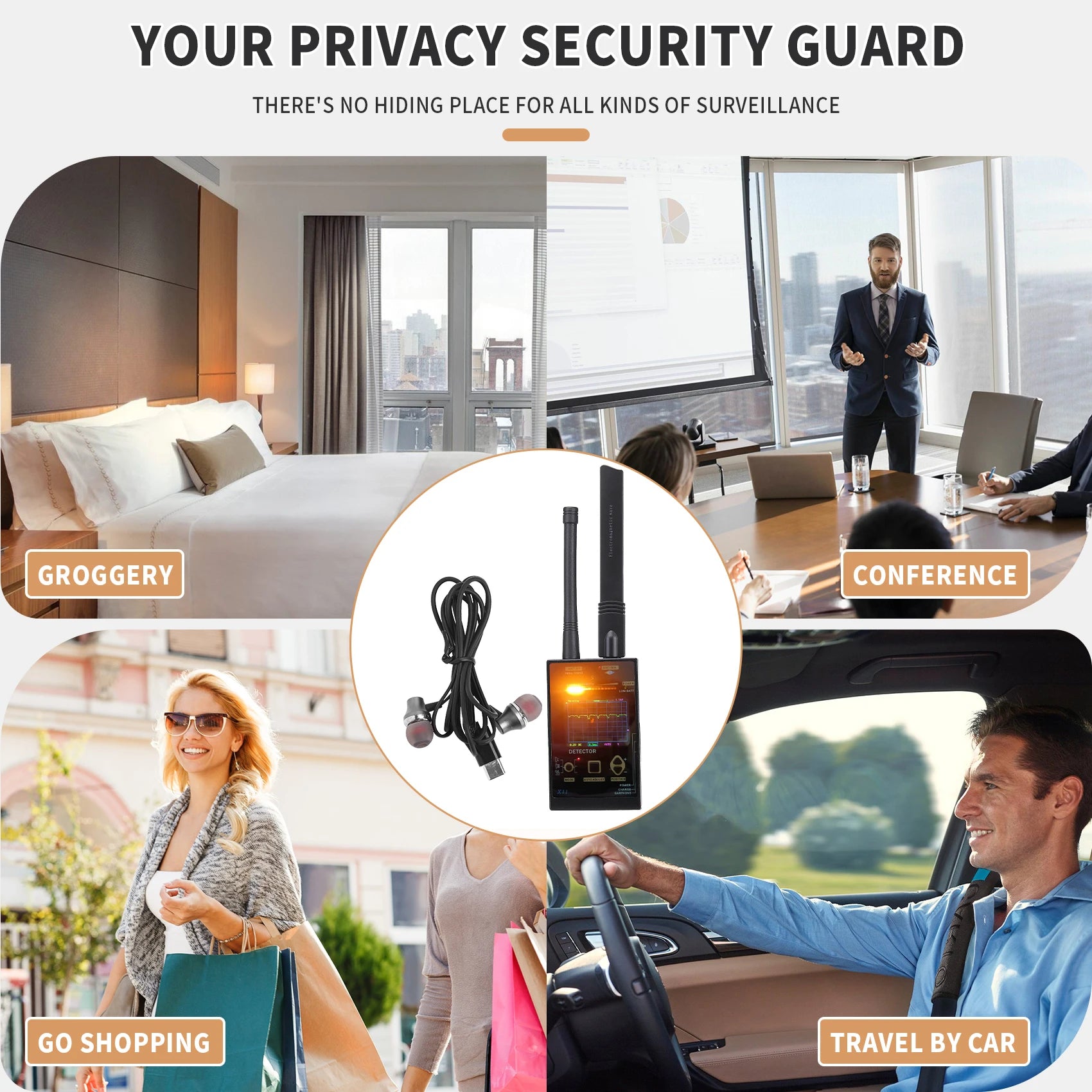 Signal detector hotel anti-sneak shooting detection camera detector car gps detector anti-eavesdropping anti-tracking alarm