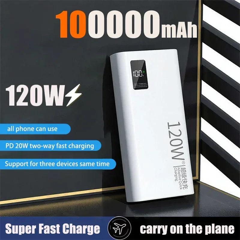 VIVO 500000mAh Power Bank For Xiaomi 120W Super Fast Charging Large Capacity Battery Charging Powerbank For IPhone
