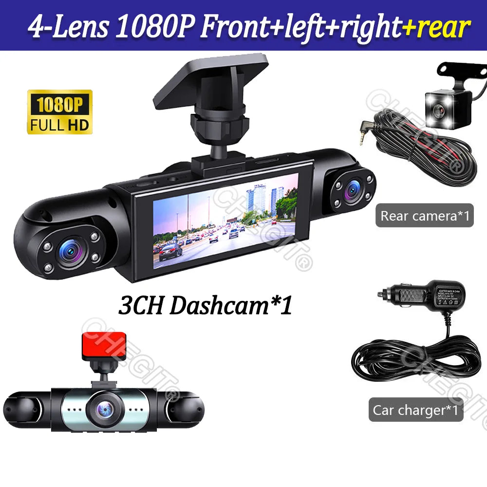 360° Car Camera 3/4Lens 1080P Dash Cam Auto 1080P Car recording camera Car DVR Front Left right RearView Camera Car Accessories