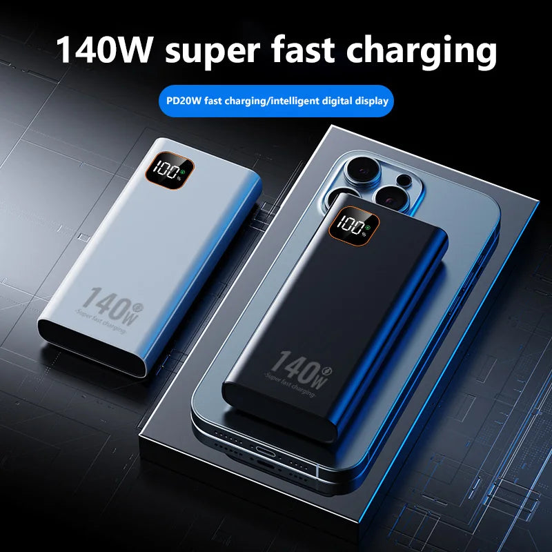 500000mAh Power Bank 140W Super Fast Charging Powerbank Portable External Battery Charger for iPhone Huawei Samsung Xiaomi