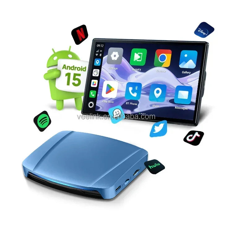In stock carlinkit ultra Android 15 Tbox Carplay Ai Box 8g 256gb 5g 2.4g 2160p SM6350 Tv Car Play Aibox for Wireless Adapter
