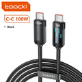 Toocki PD 100W USB C to Type C/Lighting LED Charging Light Fast Charge Cable For Iphone 16 15 Samsung Poco Huawei Xiaomi Tablet