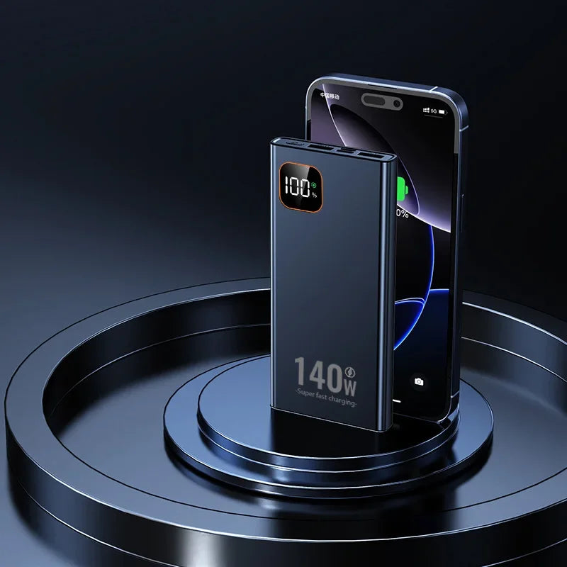 140W 200000mAh High Capacity Power Bank Super Fast Charging Powerbank Portable Battery Charger for iPhone Samsung Xiaomi Huawei