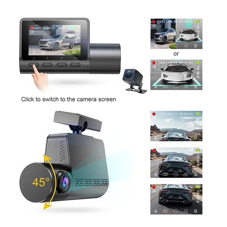 Aoedi 517H Universal Dashcam 2K Car DVR Traffic Recorder Dash Board Camera Car Dual Camera with Wifi