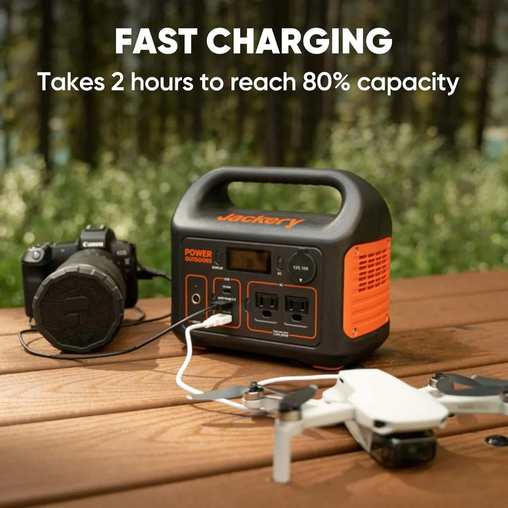 Jackery Portable Power Station Explorer 300 with 5M Extension Cord, Solar Generator for Outdoors Camping Travel Hunting Blackout