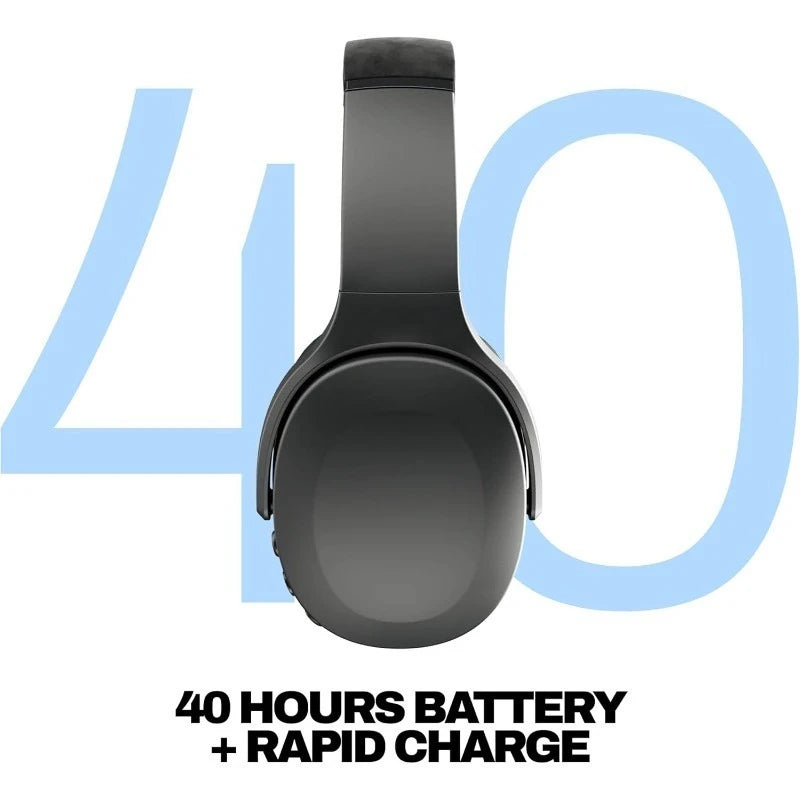 Evo Wireless Bluetooth Headphones with Extra USB-C Charging Cable, Multi-Sensory Bass, Noise Isolating