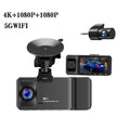 LanYuXuan High-Definition 3-Inch IPS Private Mold Dashcam for Cars 2.5K + 1080P + 1080P 5G WiFi GPS 3-Lens Mobile Phone Connecti