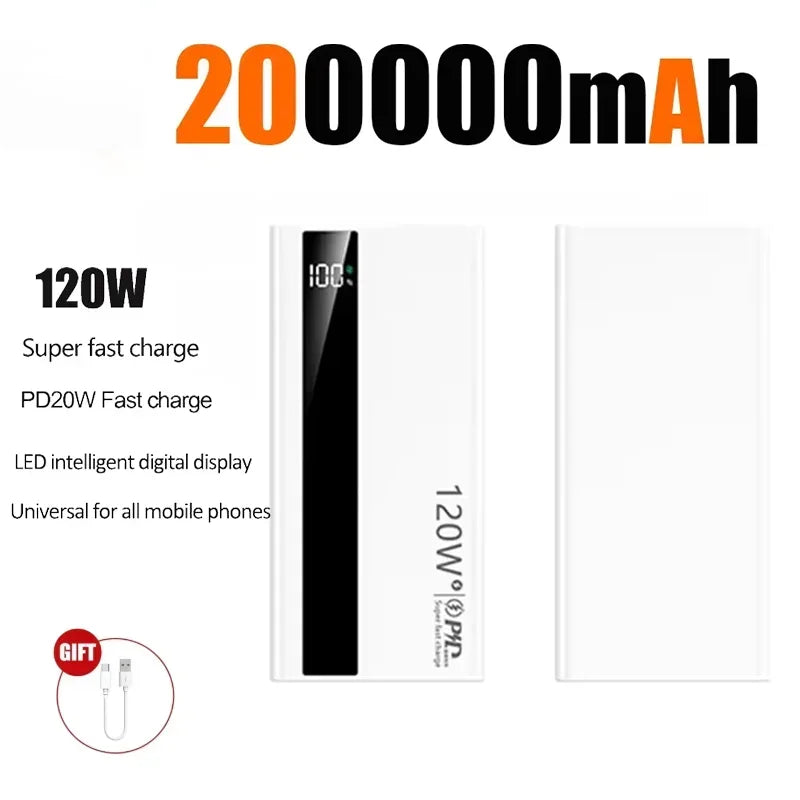 VIVO 500000mAh Power Bank For Xiaomi 120W Super Fast Charging Large Capacity Battery Charging Powerbank For IPhone