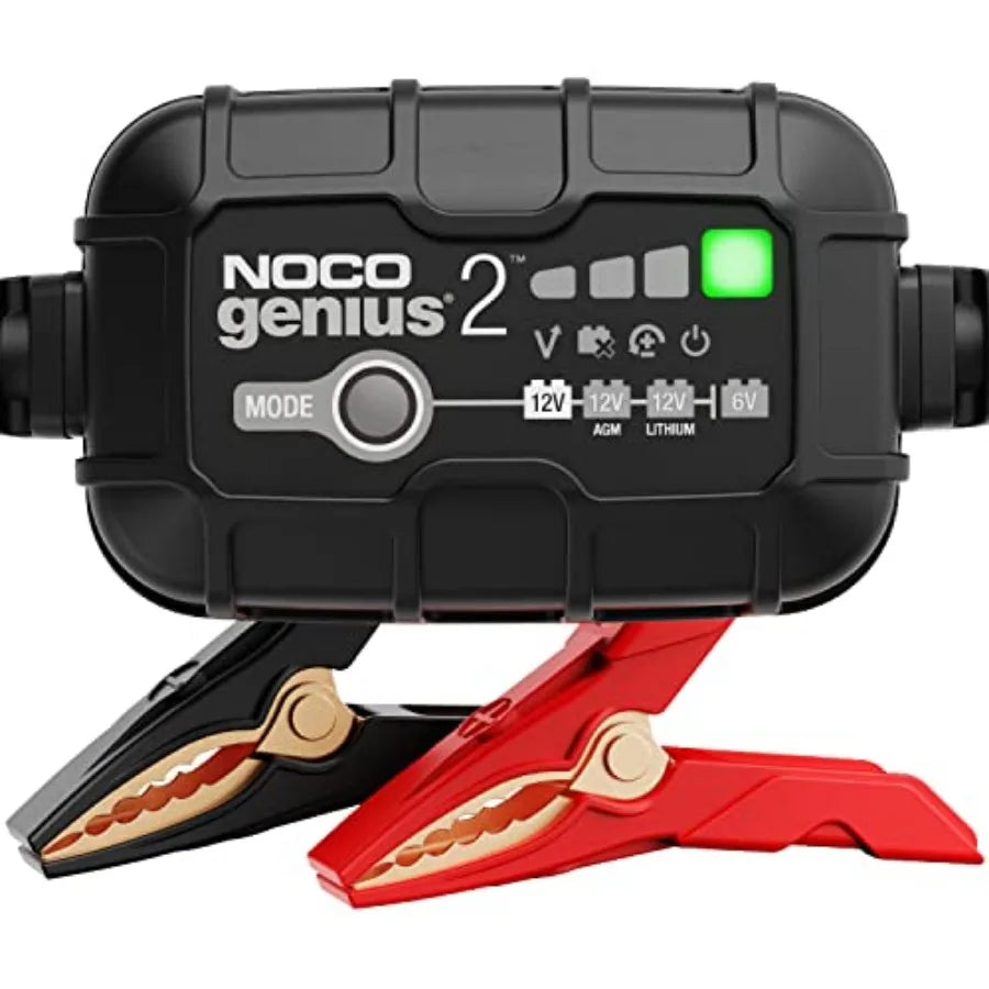 GENIUS2: 2A 6V/12V Smart Battery Charger Automatic Maintainer Trickle Charger and Desulfator with Overcharge Protection and Tem