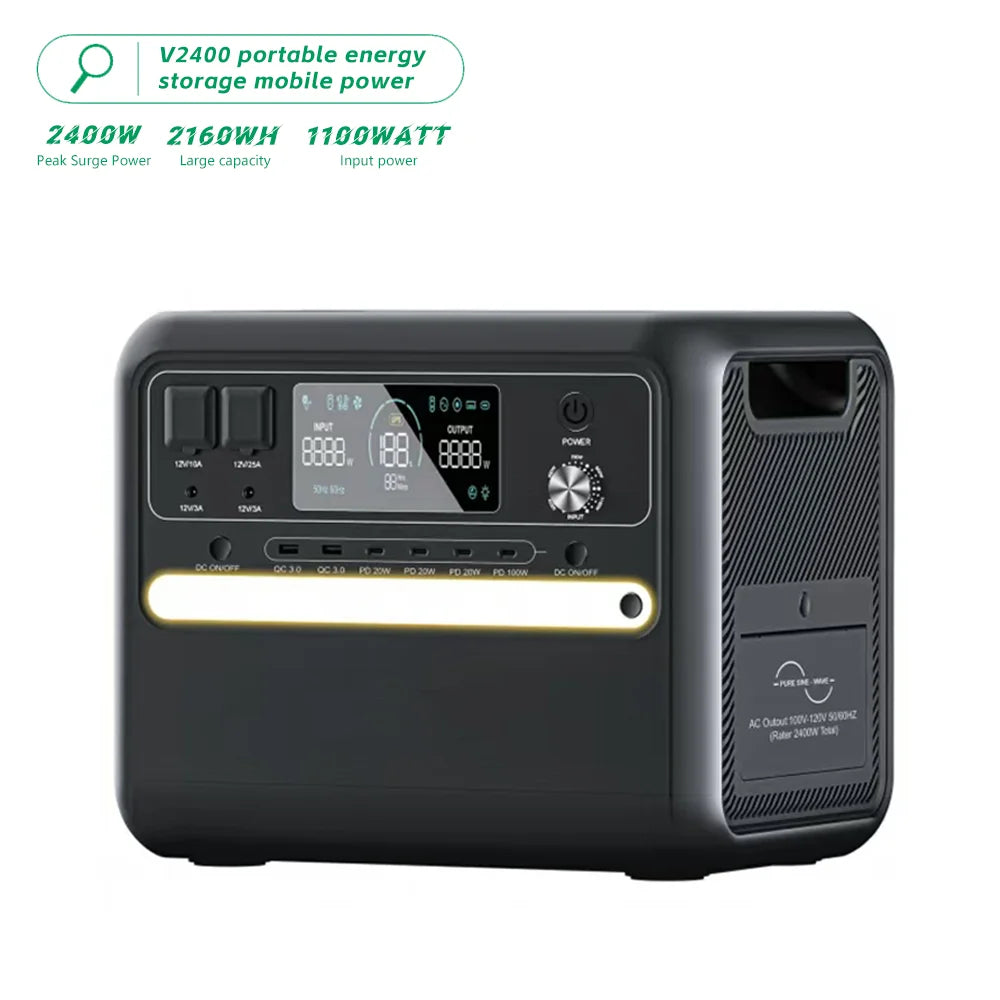 2025 Hot Sale 2160WH LiFePO4 Solar Power Station Portable Emergency Backup for Blackout & Natural Disaster Preparedness