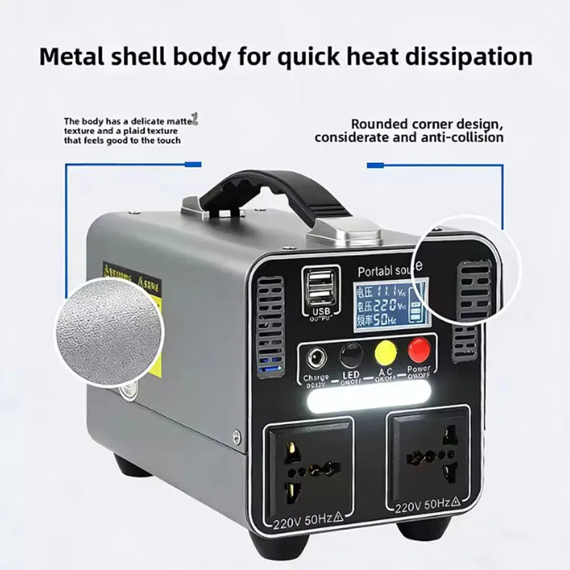 300W 166.5Wh/333Wh Portable Power Station Solar Generator 220V LiFePO4 Power Bank for  Camping Household Emergency Power Supply