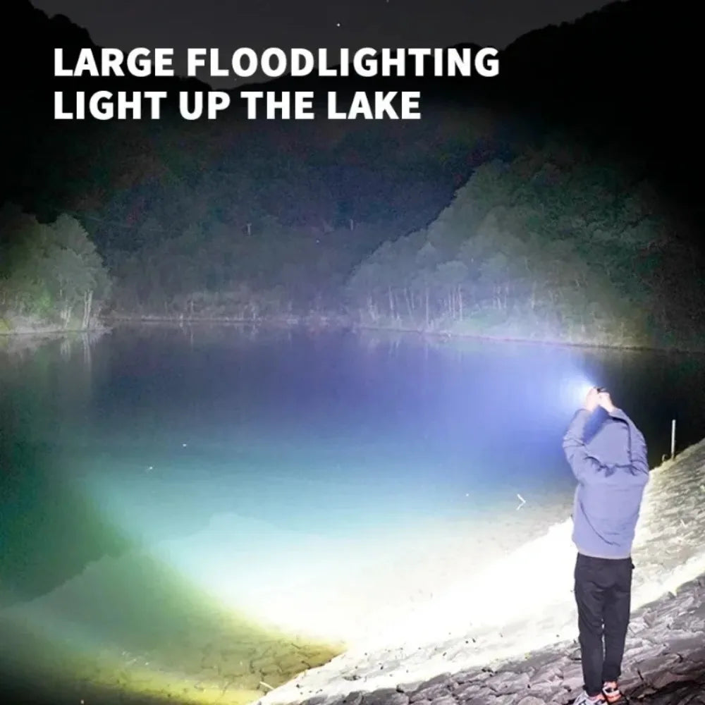 Super Bright Flashlight Portable Rechargeable LED Lamp Tactical Camping Lantern Waterproof Outdoor Lights for Fishing