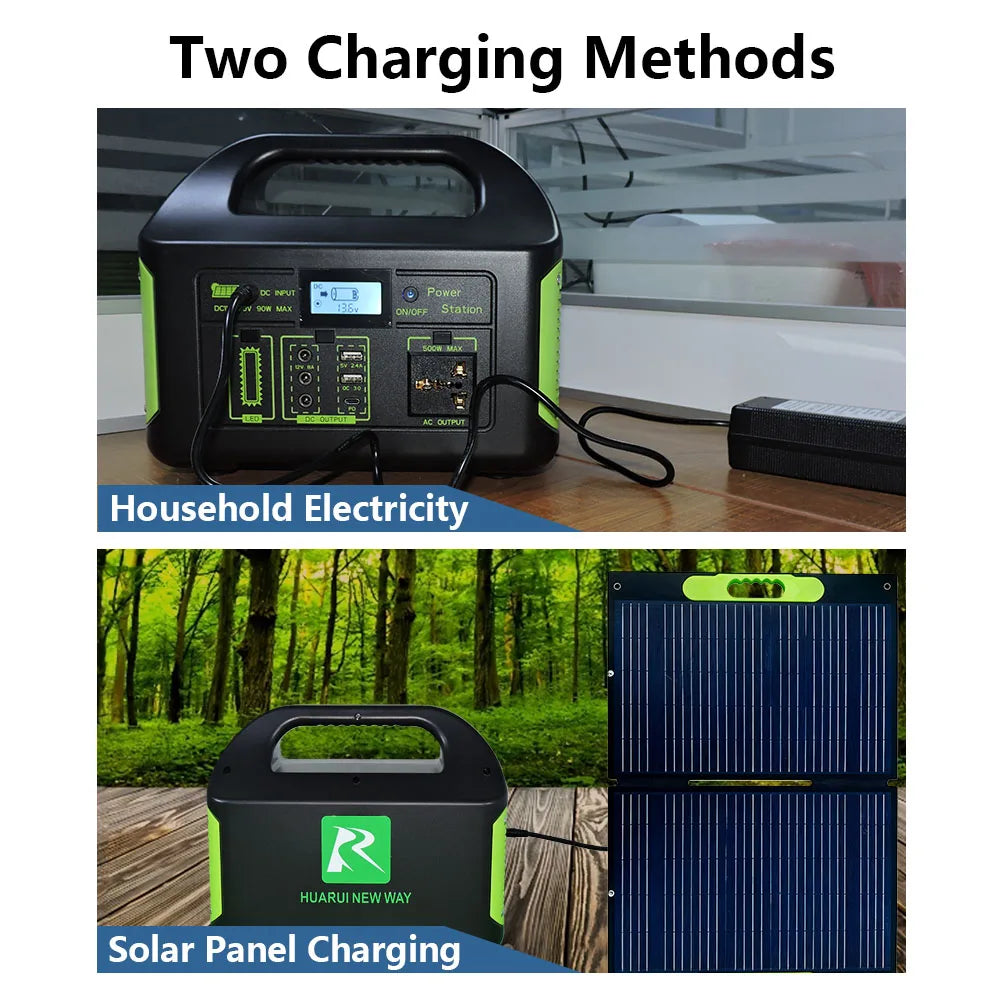 OEM ODM Outdoor Camping Battery Power Station 500w 1000w 3000w 110v 220v Portable Solar Generator Emergency Power Supply
