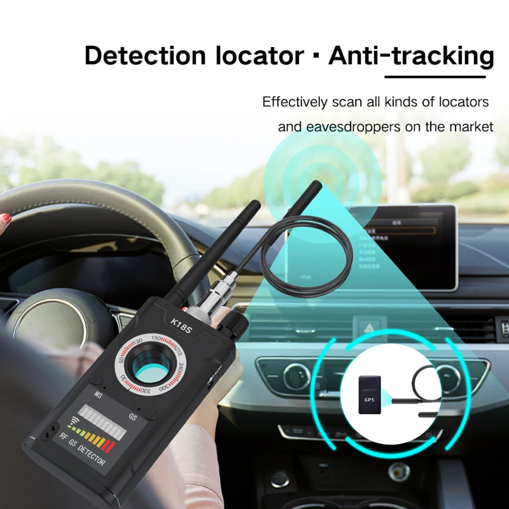 K18 Mini Devices Detector LED display Anti-spy Detector GPS Bug mini camera RF Tracker Signal Infrared Scanner Camera Finder