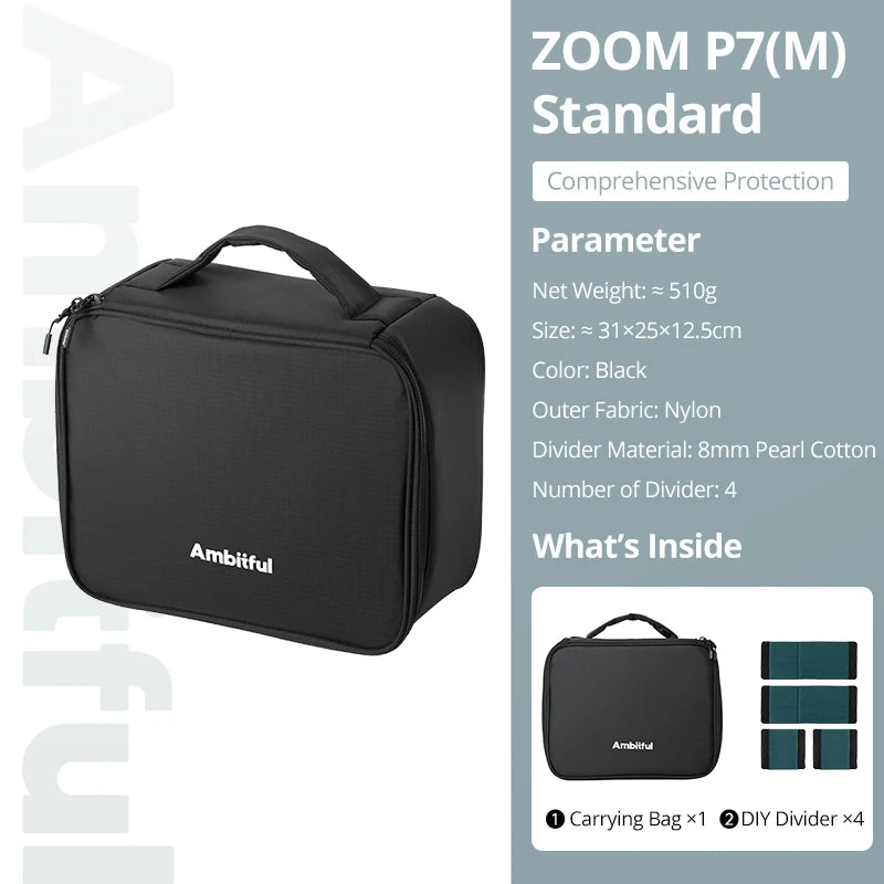 AMBITFUL Zoom P7 II Photography Studio Carrying bag S/M/L Size Traveling Bag For DLSR Lens Drone GODOX DJI GoPro